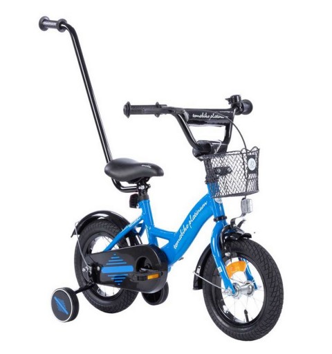 Rowerek dziecięcy 12 cali TomaBike PLATINUM z prowadnikiem | Niebieski